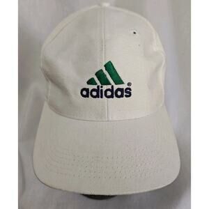 Adidas Hat Vintage 90s Embroidered Green Trefoil Logo Strap back‎ Baseball Cap